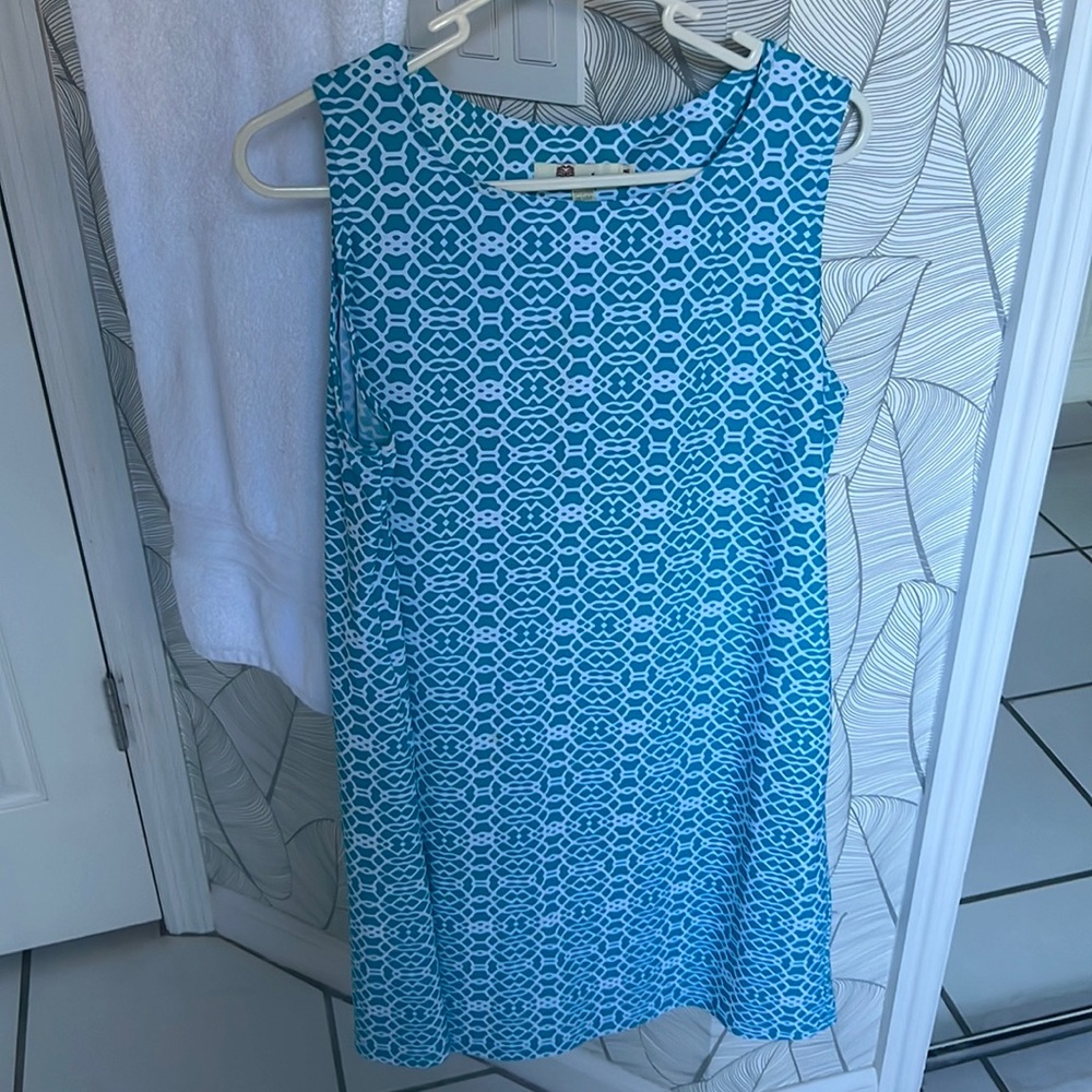 Blue and white pattern dress from Aryeh